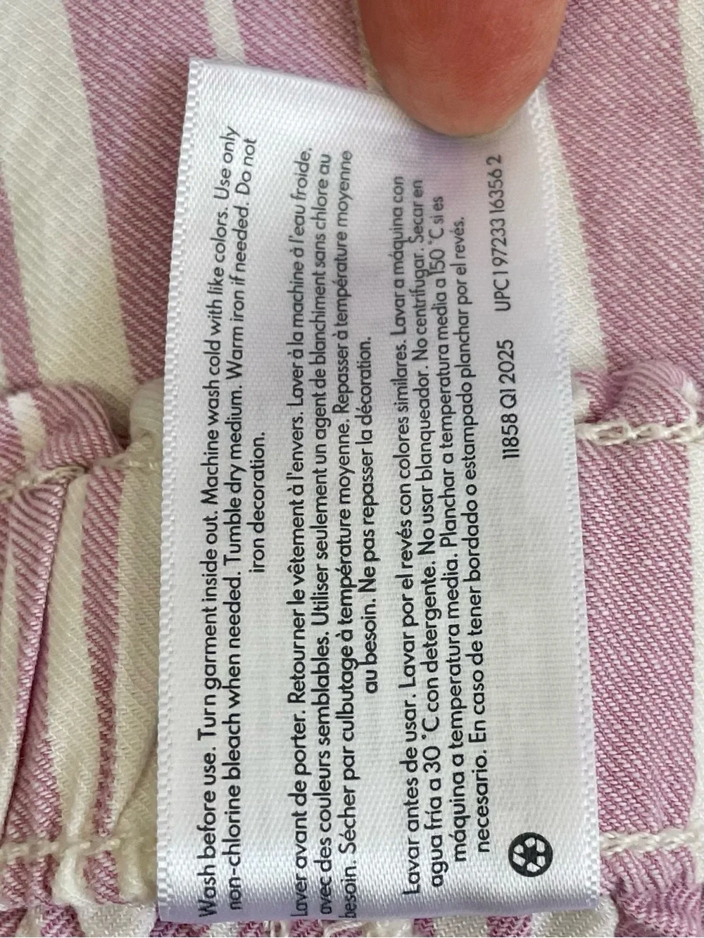 OshKosh Bgosh Girls Pants Lot Size 6 6X Pink and Striped Pull On Drawstring 2PC